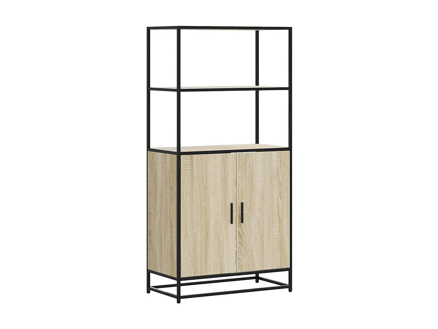 Credenza | Buffet | Armadio Rovere Sonoma 68x35x139 cm Legno Multistrato Metallo