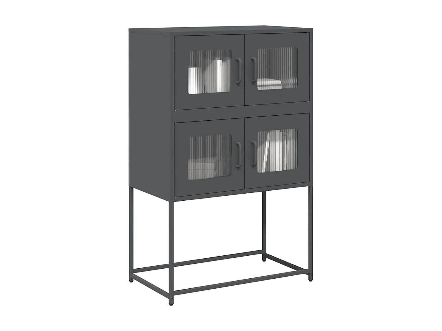 Buffet | Bahut | Meuble de rangement haut anthracite 68x39x107 cm acier