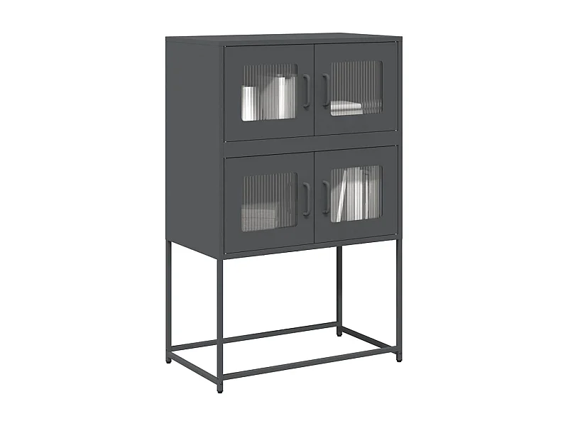 Buffet | Bahut | Meuble de rangement haut anthracite 68x39x107 cm acier