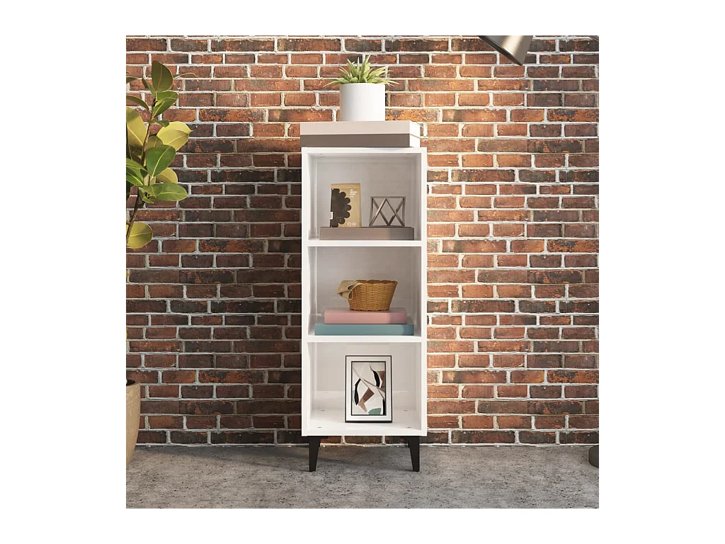 Buffet | Bahut | Meuble de rangement Blanc brillant 34,5x32,5x90 cm Bois d'ingénierie
