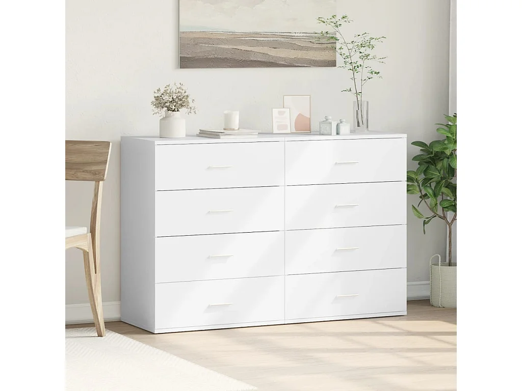 Buffets | Bahuts | Meuble de rangement 2 pcs blanc 60x39x80 cm bois d’ingénierie