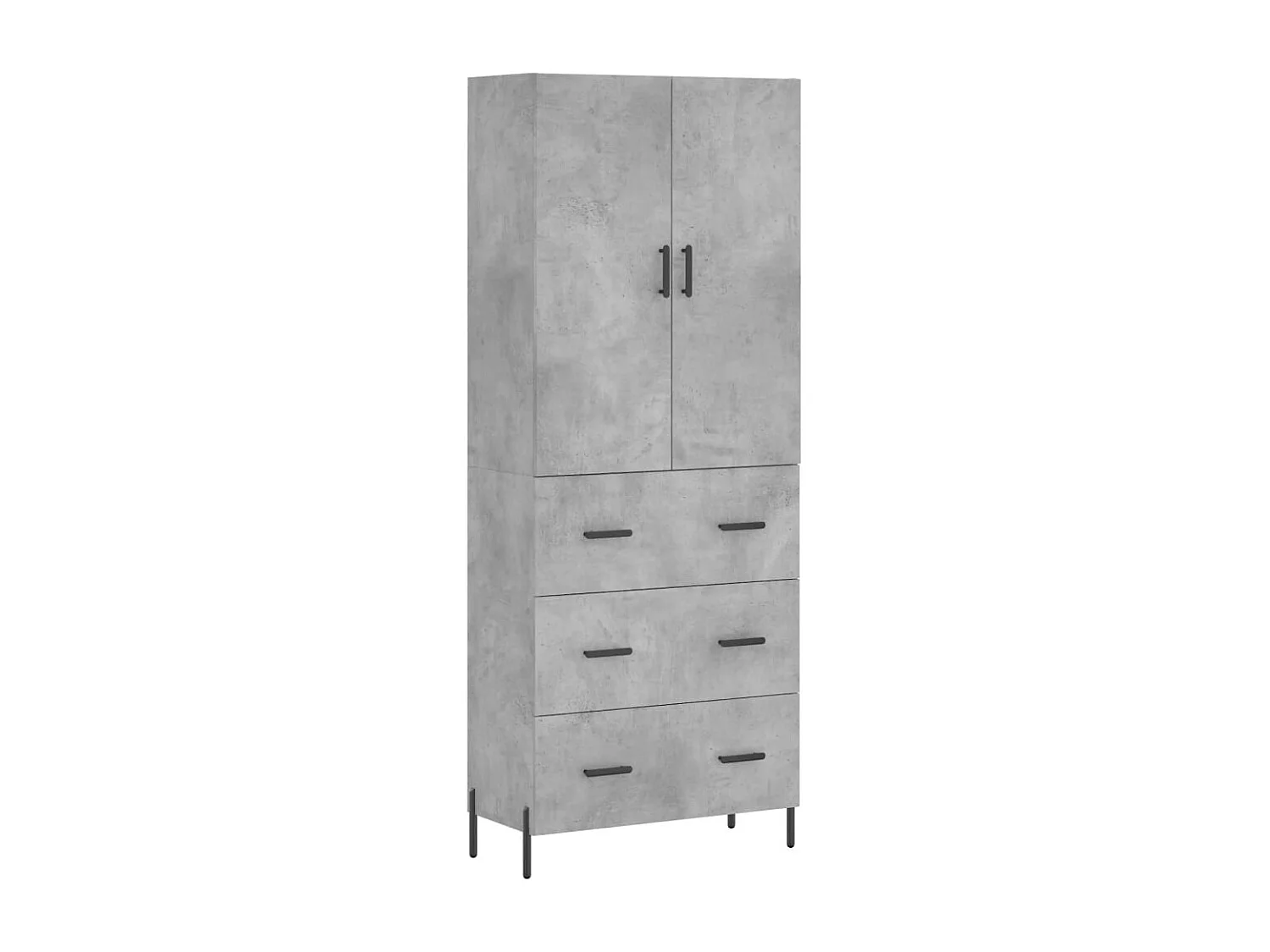 Credenza | Buffet | Armadio Grigio Cemento 69,5x34x180 cm in Legno Multistrato