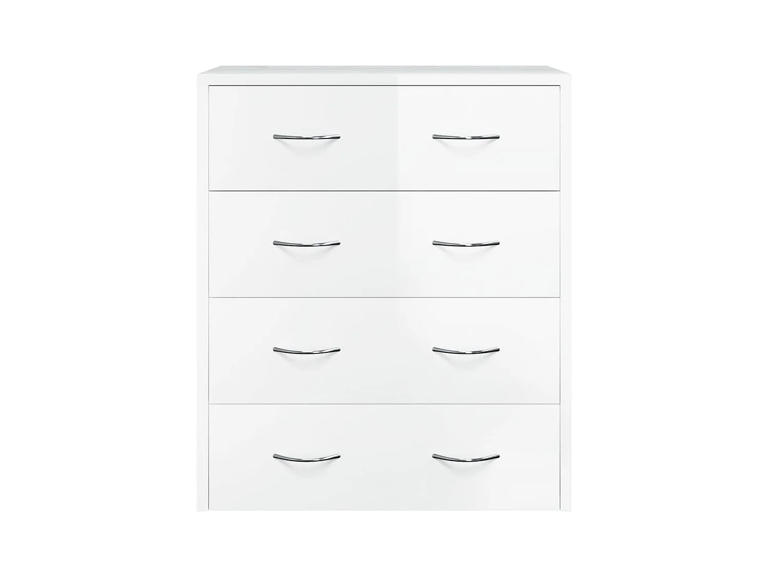 Credenza | Buffet | Armadio con 4 Cassetti 60x30,5x71 cm Bianco lucido
