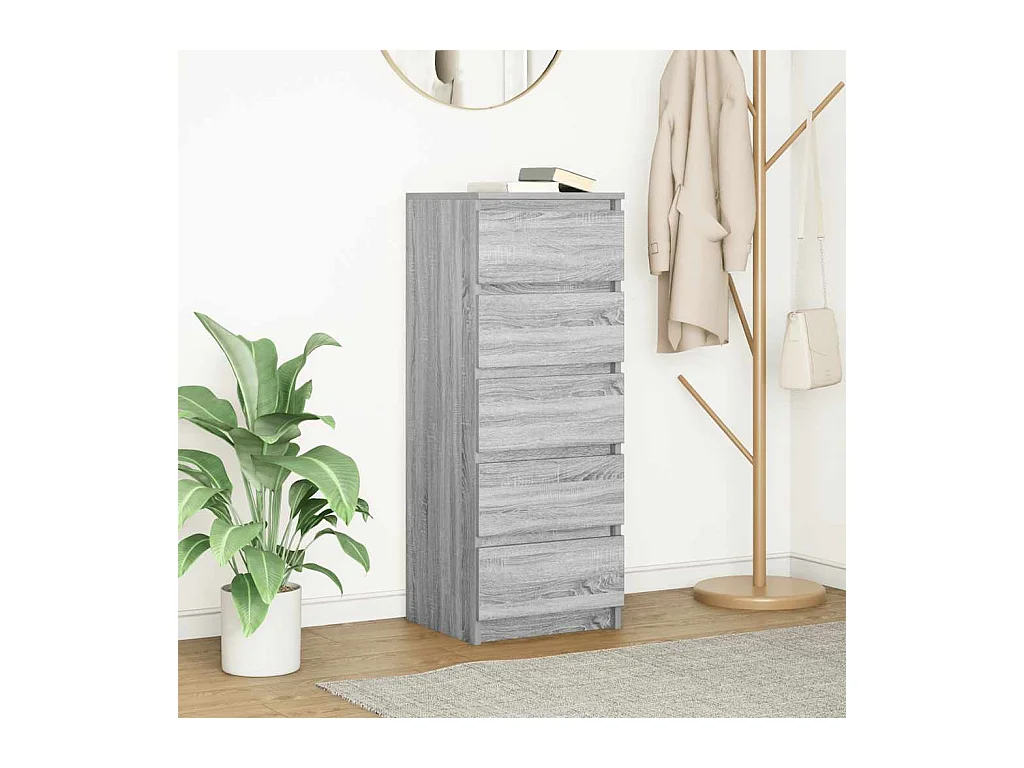 Buffet | Commode à tiroir | Meuble de rangement avec tiroirs sonoma gris 37,5x35x99 cm bois d'ingénierie