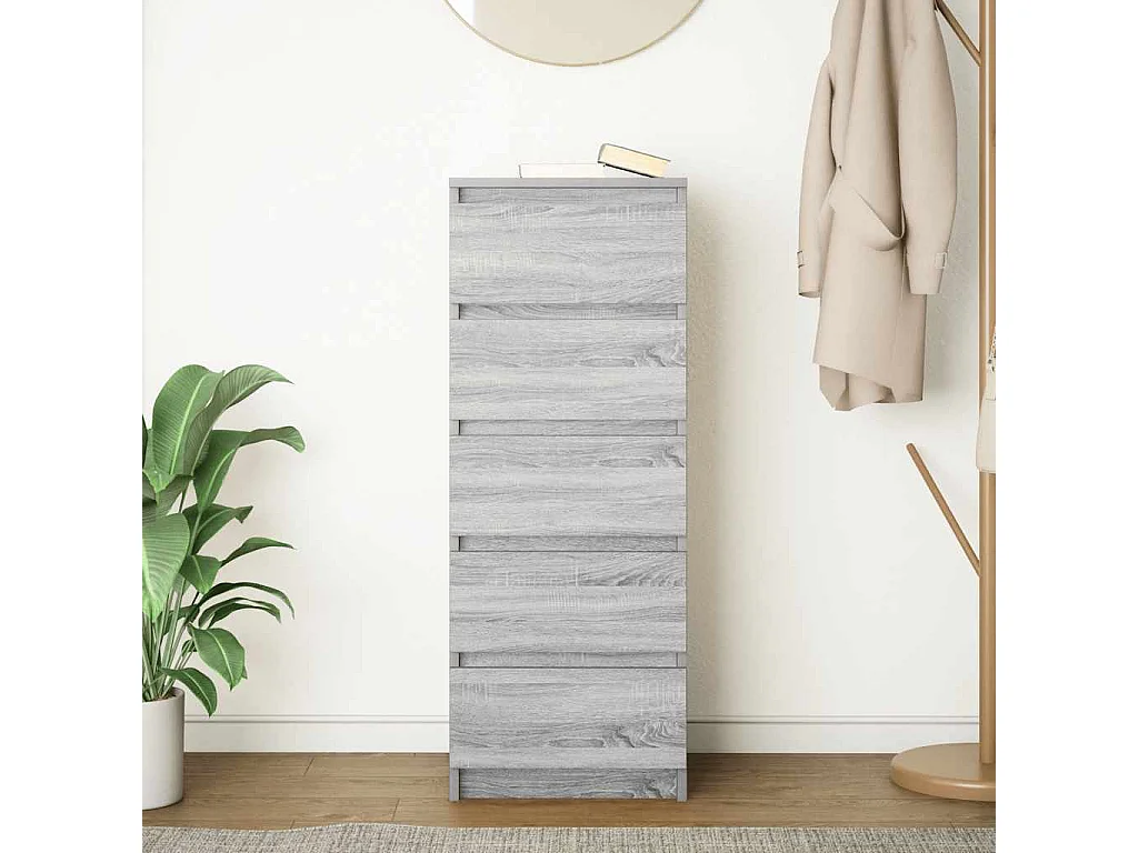 Credenza | Buffet | Armadio con Cassetti Grigio Sonoma 37,5x35x99 cm in Truciolato