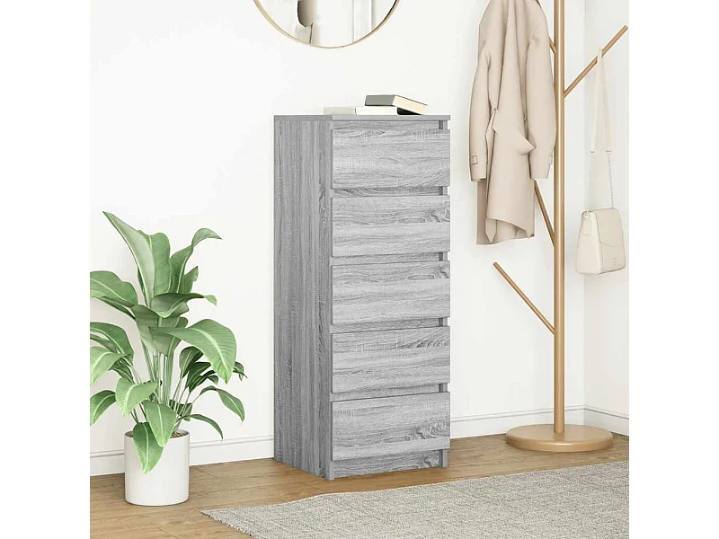Buffet | Commode à tiroir | Meuble de rangement avec tiroirs sonoma gris 37,5x35x99 cm bois d'ingénierie