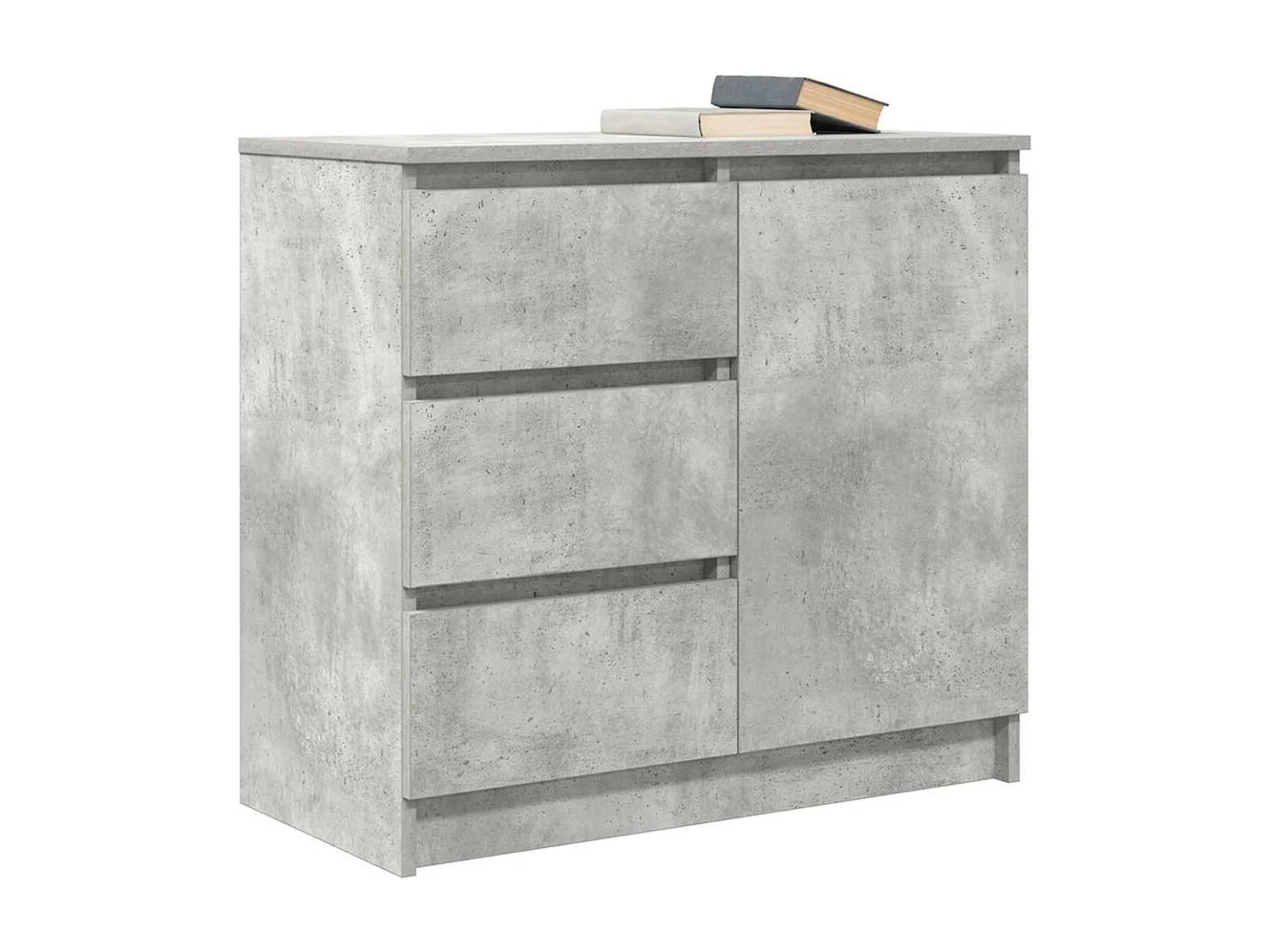 Buffet | Commode à tiroir | Meuble de rangement avec tiroir gris béton 71x35x65 cm bois d'ingénierie