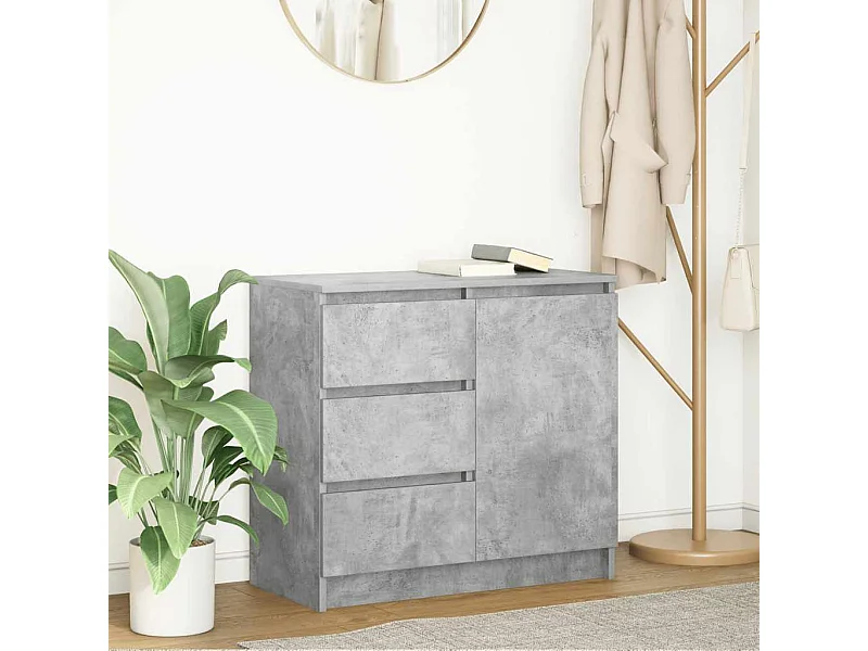 Credenza | Buffet | Armadio con Cassetto Grigio Cemento 71x35x65 cm in Truciolato