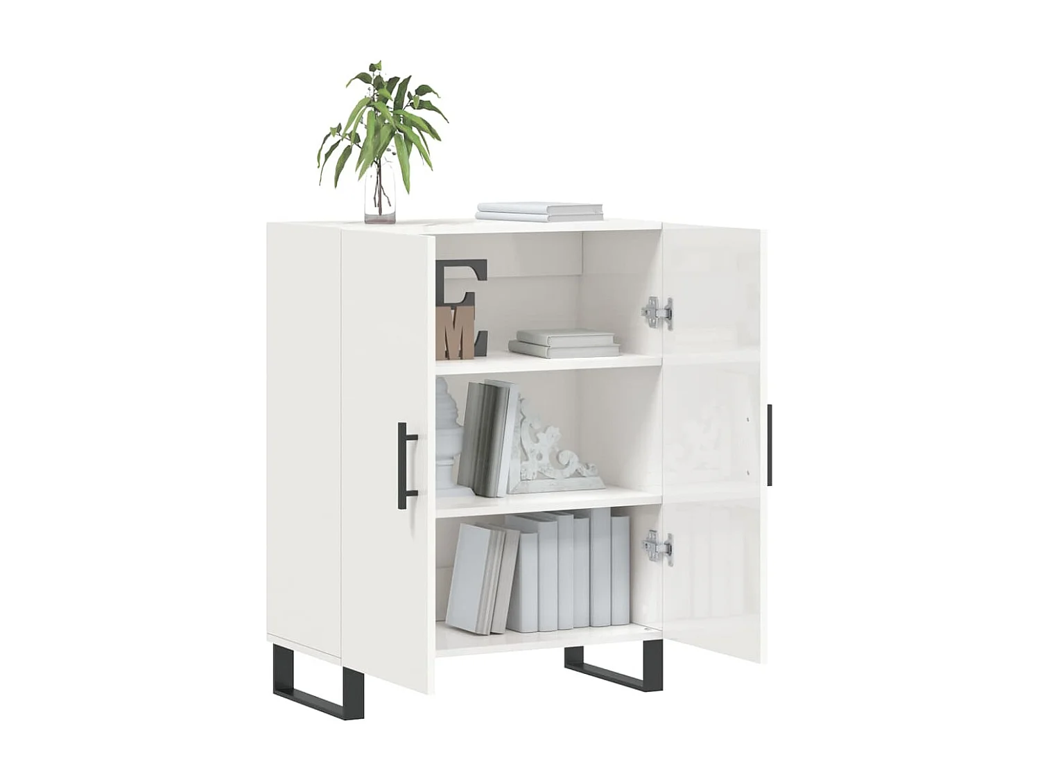 Buffet | Bahut | Meuble de rangement Blanc brillant 69,5x34x90 cm Bois d'ingénierie