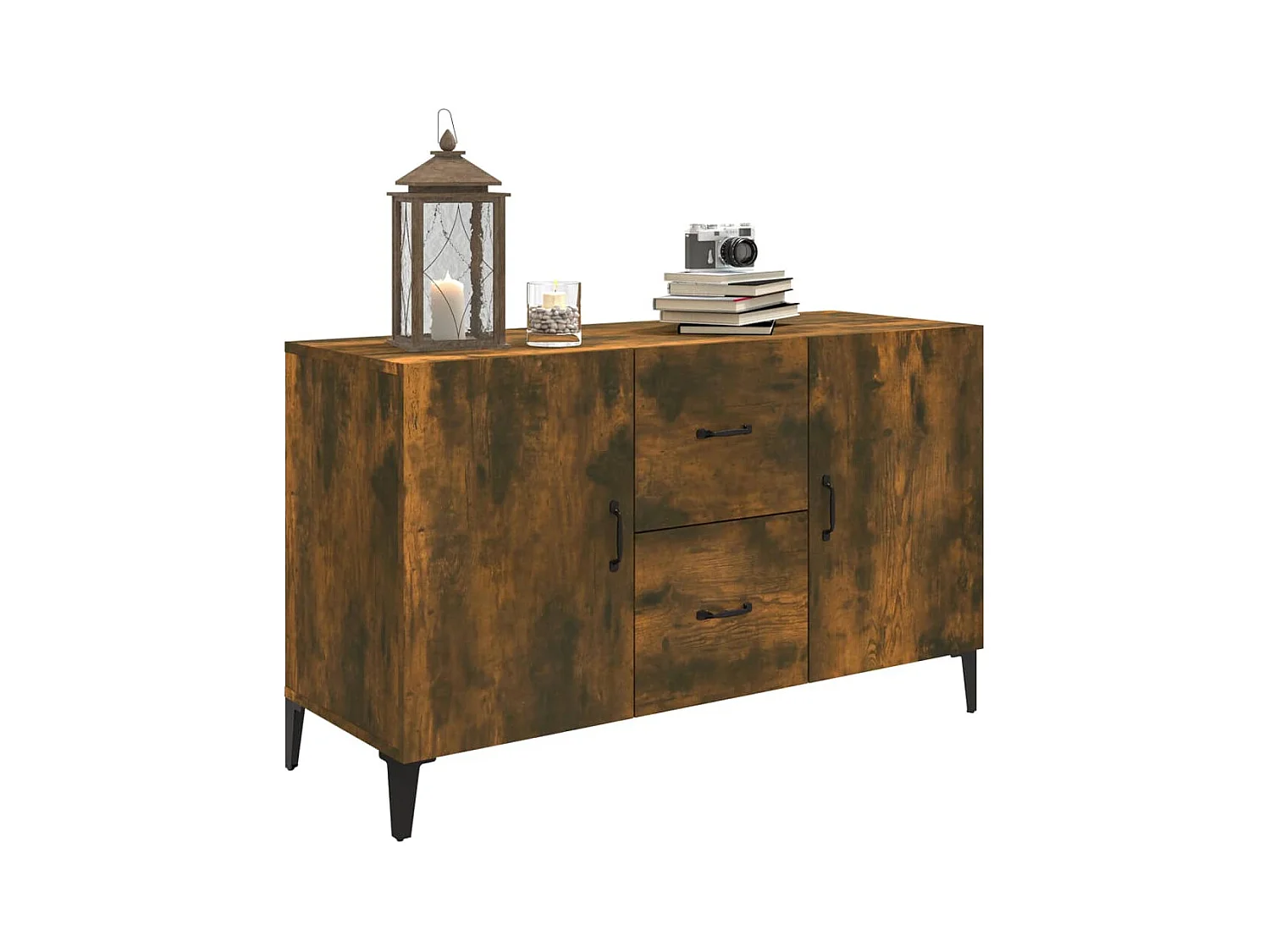 Buffet | Bahut | Meuble de rangement chêne fumé 100x36x60 cm bois d'ingénierie