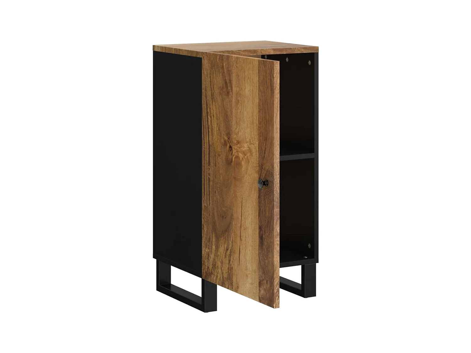 Credenza | Buffet | Armadio con Anta 40x31x75 cm in Legno Massello di Mango