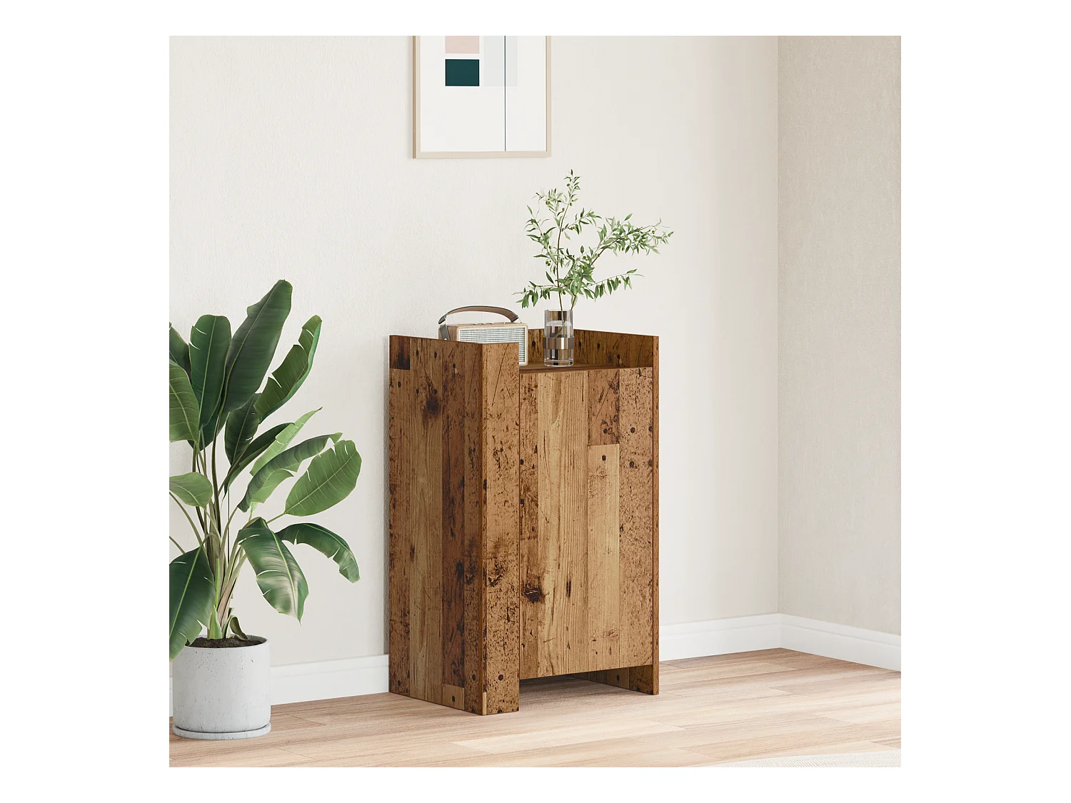 Credenza | Sideboard Banchetto in legno antico 45x35x75 cm Legno ingegnerizzato