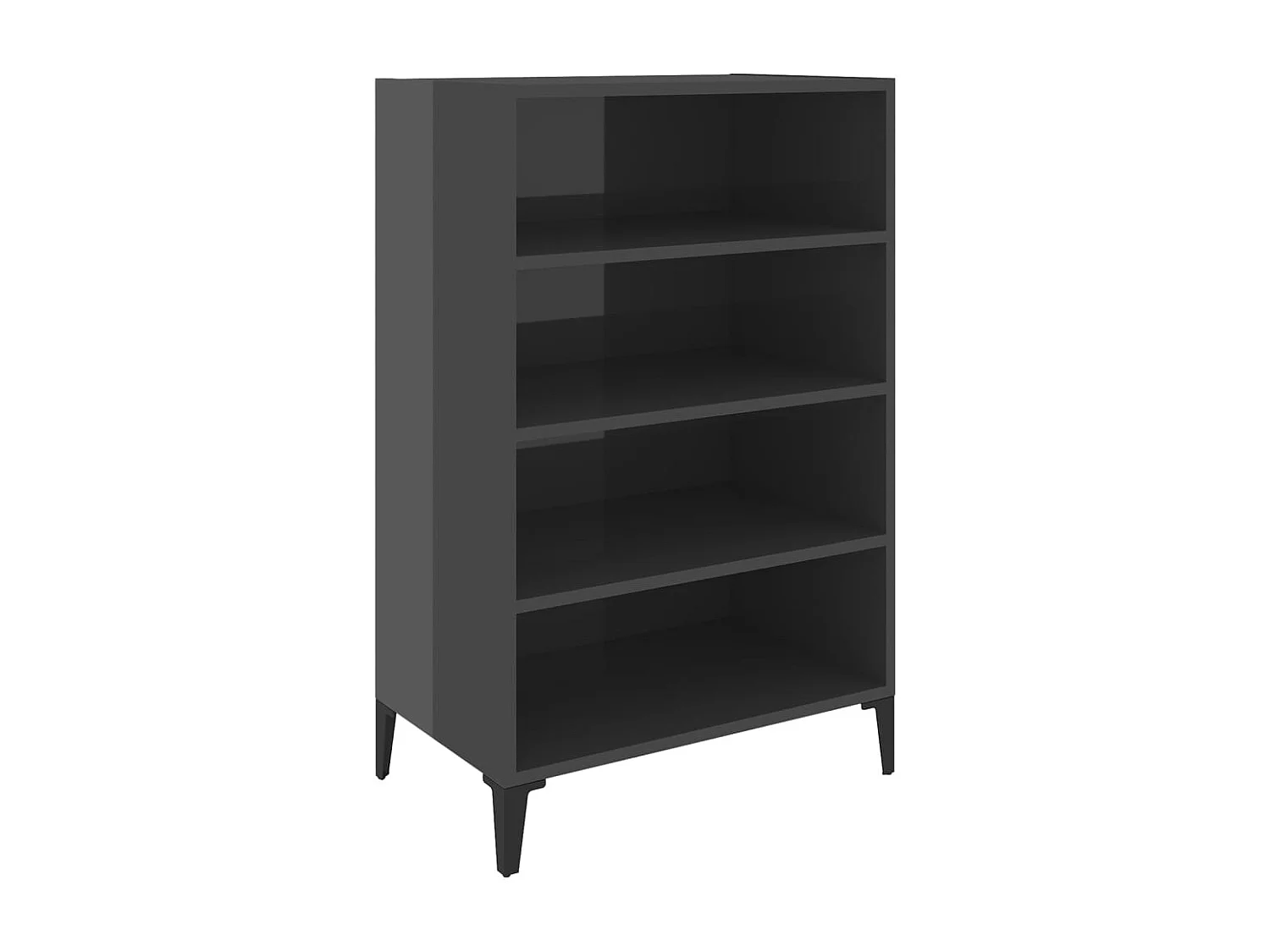 Buffet | Bahut | Meuble de rangement Gris brillant 57x35x90 cm Aggloméré