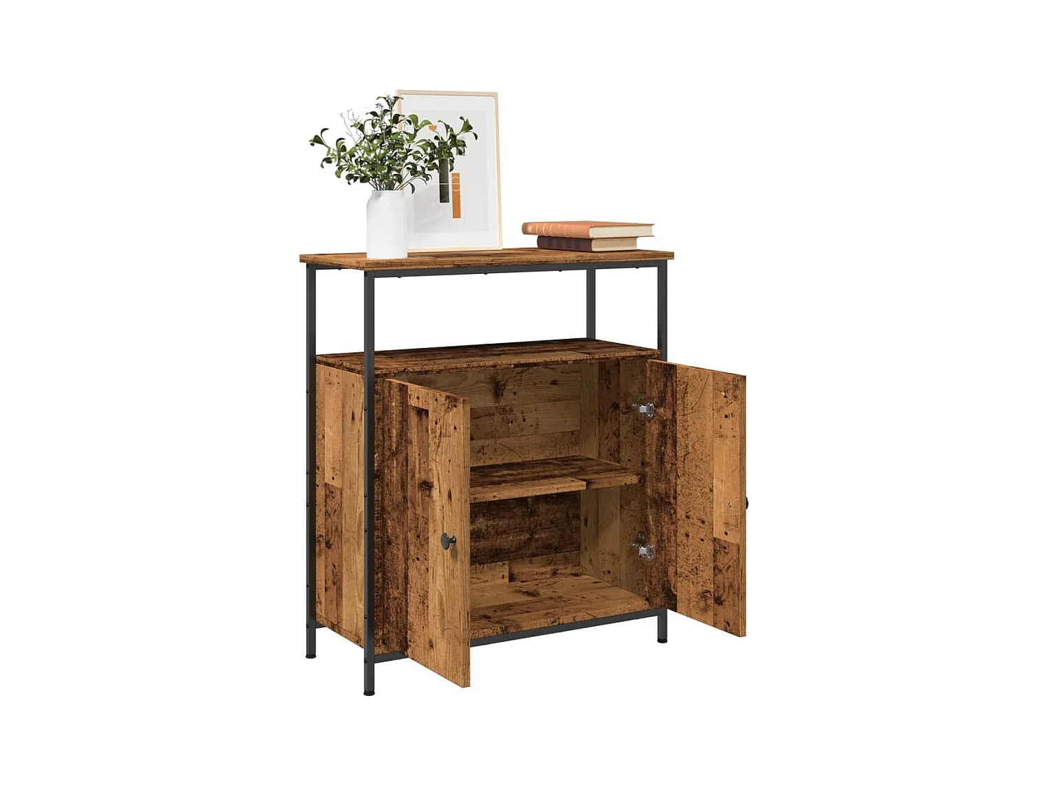 Credenza | Buffet | Armadio Legno Antico 70x30x80 cm in Legno Multistrato