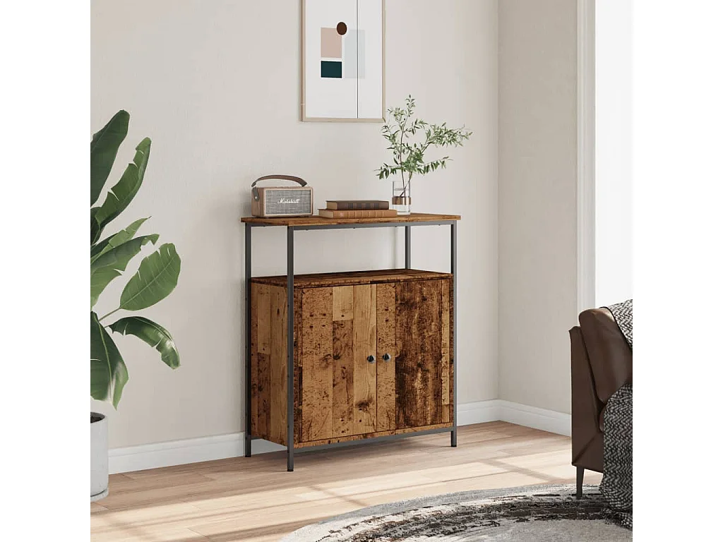 Credenza | Buffet | Armadio Legno Antico 70x30x80 cm in Legno Multistrato