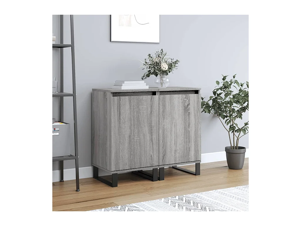 Credenze | Buffet | Armadi 2 pz Grigio Sonoma 40x35x70 cm in Legno Multistrato