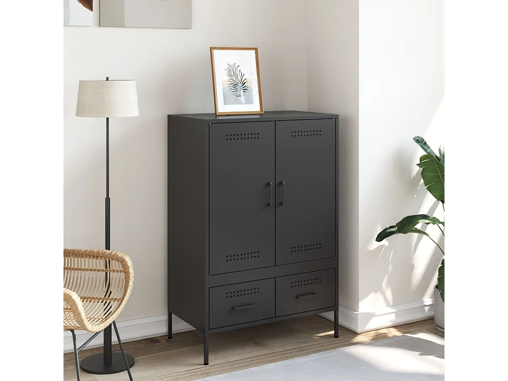 Credenza | Buffet | Armadio Nera 68x39x101,5 cm in Acciaio