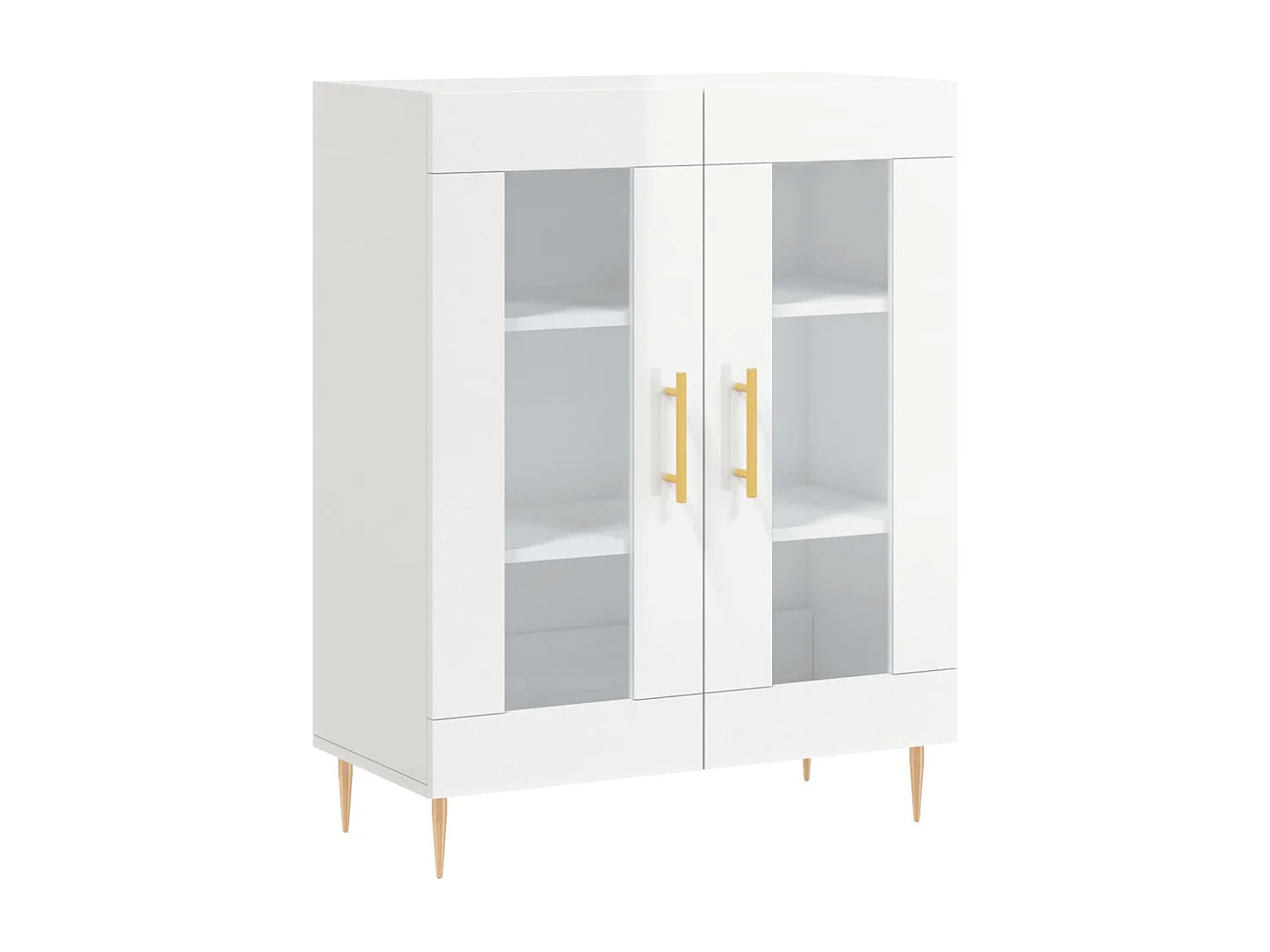 Buffet | Bahut | Meuble de rangement Blanc brillant 69,5x34x90 cm Bois d'ingénierie