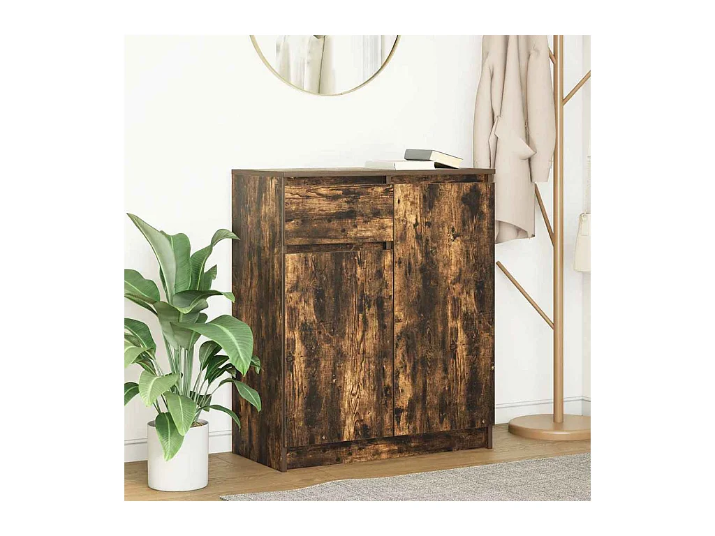 Credenza | Buffet | Armadio con Cassetto Rovere Fumo 71x35x84 cm in Truciolato