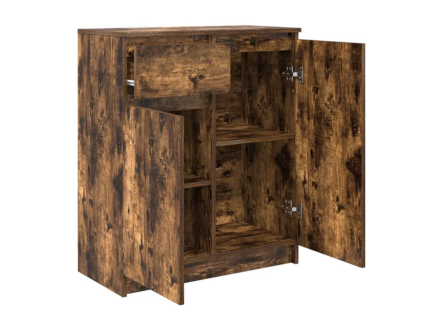 Buffet | Commode à tiroir | Meuble de rangement avec tiroir chêne fumé 71x35x84 cm bois d'ingénierie