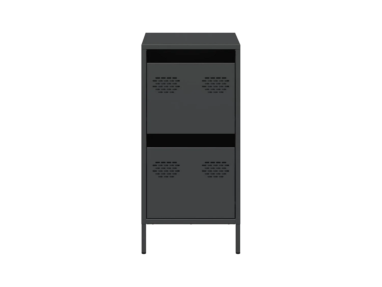 Buffet | Commode à tiroir | Meuble de rangement noir 35x39x73,5 cm acier laminé à froid