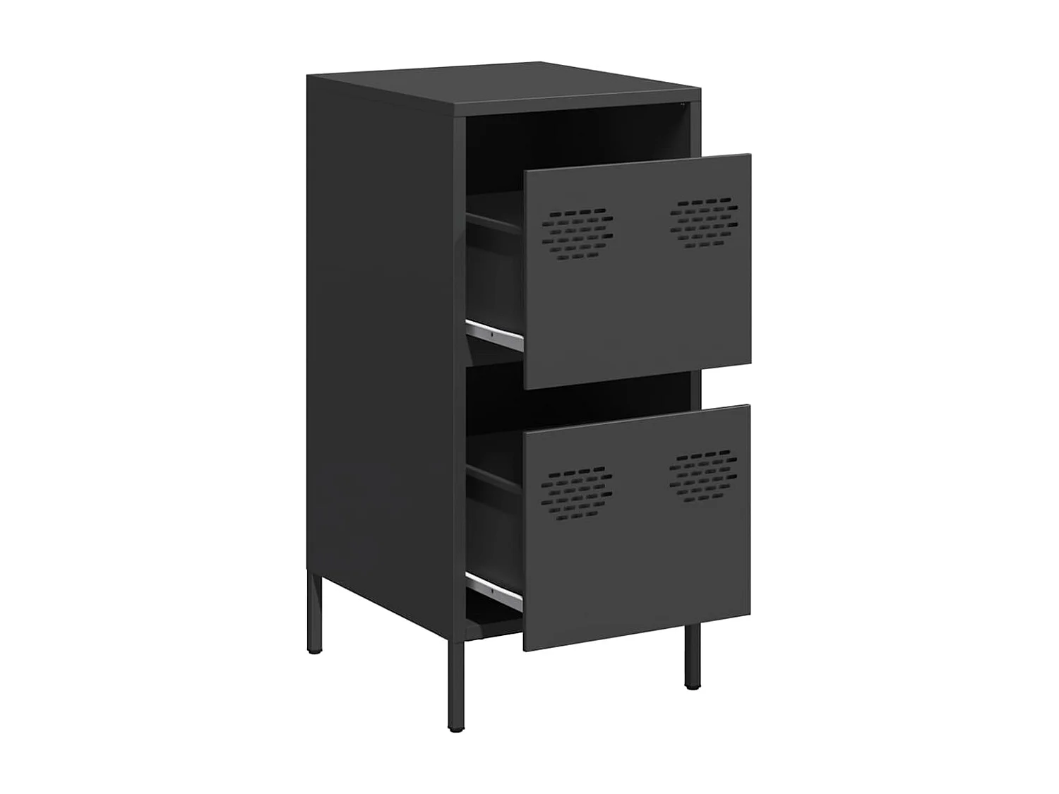 Credenza | Buffet | Armadio Nera 35x39x73,5 cm in Acciaio Laminato a Freddo