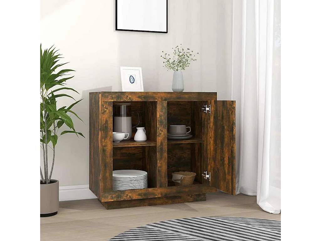 Buffet | Bahut | Meuble de rangement Chêne fumé 80x40x75 cm