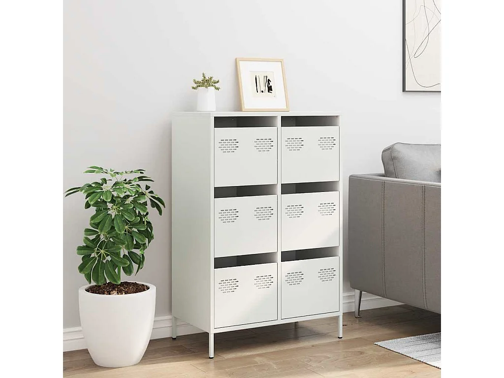 Credenza | Buffet | Armadio Bianca 68x39x101,5 cm in Acciaio