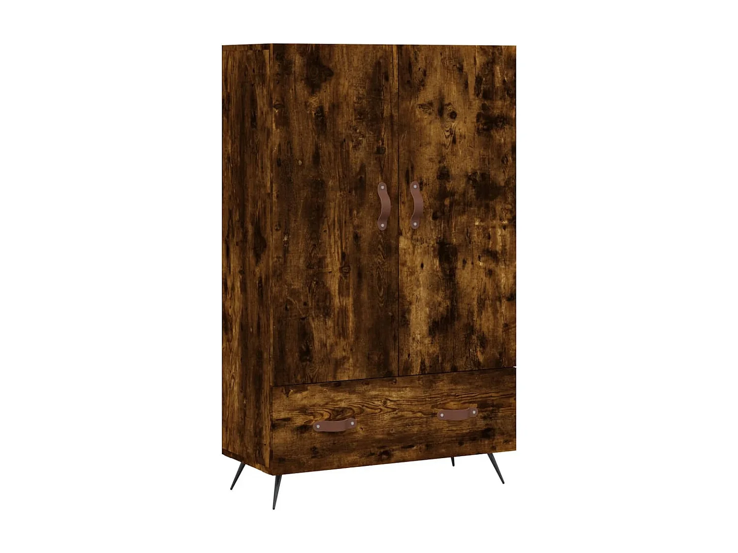 Buffet | Bahut | Meuble de rangement haut chêne fumé 69,5x31x115 cm bois d'ingénierie