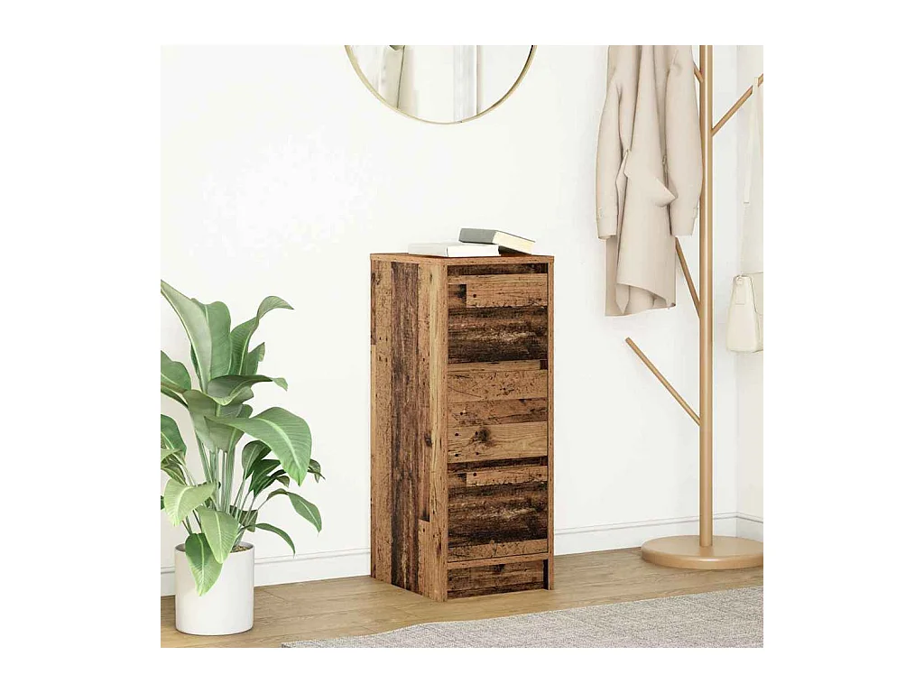Buffet | Commode à tiroir | Meuble de rangement vieux bois 29,5x34x76 cm bois d'ingénierie