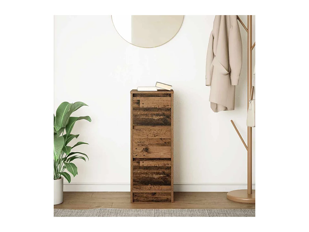 Buffet | Commode à tiroir | Meuble de rangement vieux bois 29,5x34x76 cm bois d'ingénierie