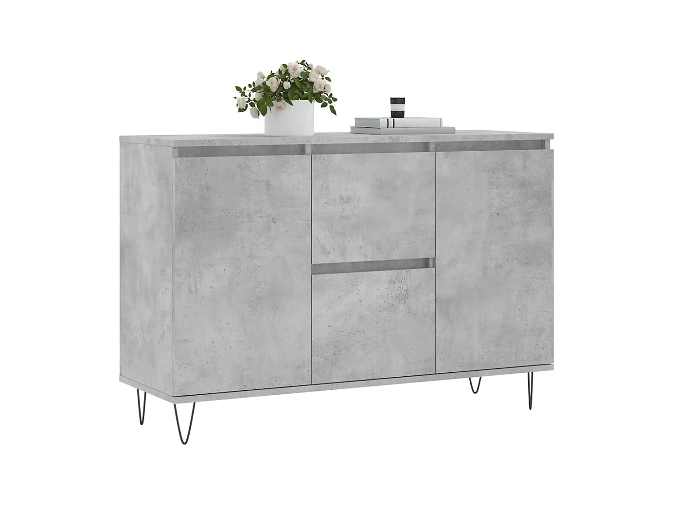 Buffet | Bahut | Meuble de rangement gris béton 104x35x70 cm bois d'ingénierie