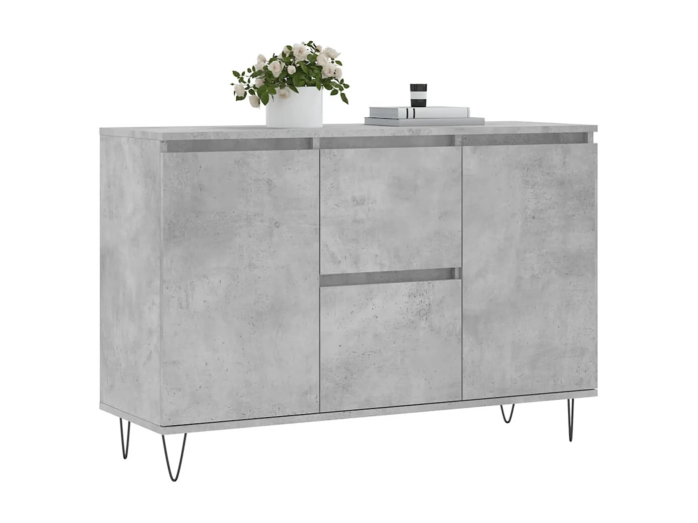 Buffet | Bahut | Meuble de rangement gris béton 104x35x70 cm bois d'ingénierie