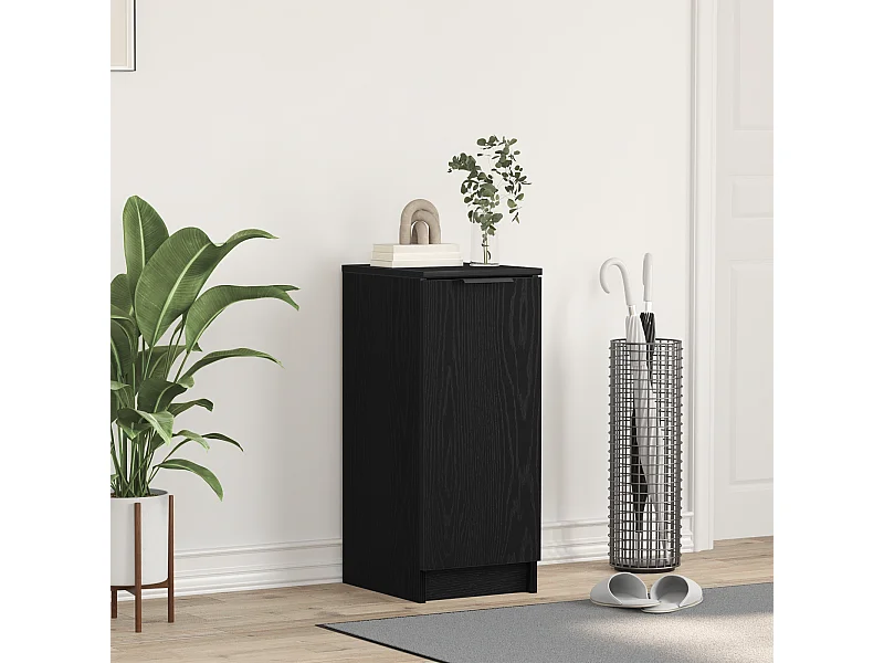 Buffet | Bahut | Meuble de rangement à chaussures Noir Chêne 30x35x70 cm en bois d'ingénierie