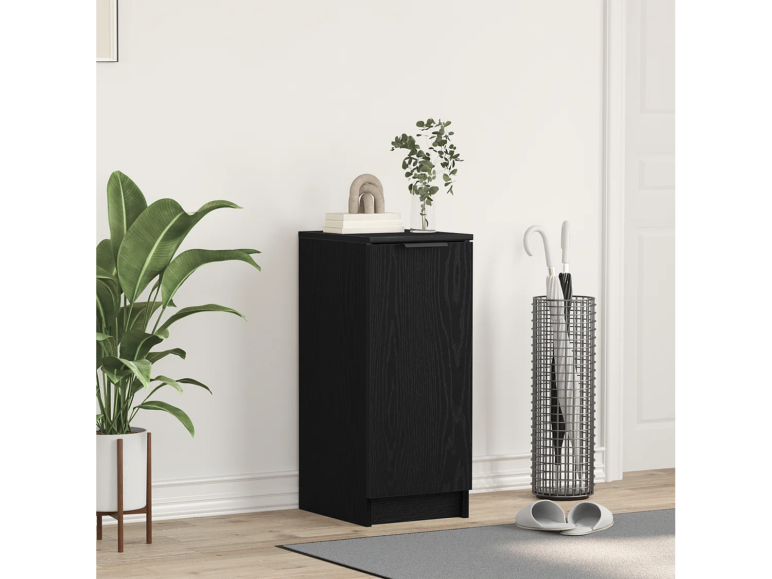Buffet | Bahut | Meuble de rangement à chaussures Noir Chêne 30x35x70 cm en bois d'ingénierie