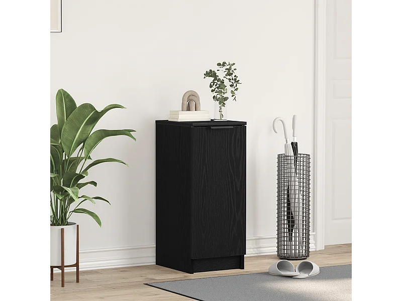Buffet | Bahut | Meuble de rangement à chaussures Noir Chêne 30x35x70 cm en bois d'ingénierie
