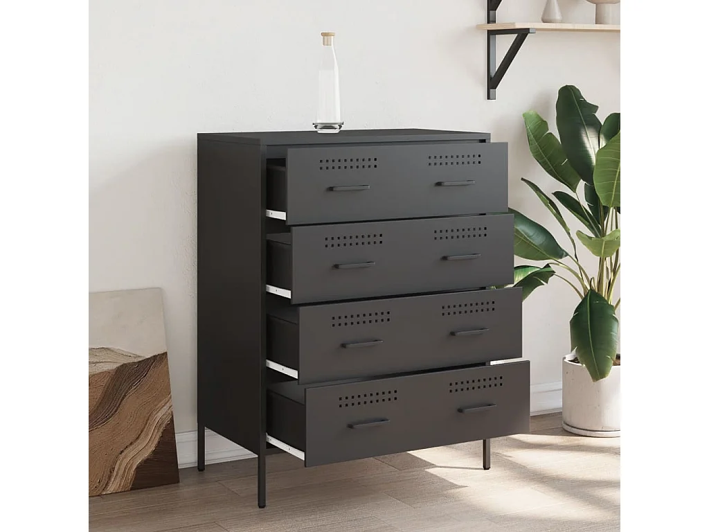 Credenza | Buffet | Armadio Nera 68x39x89 cm in Acciaio