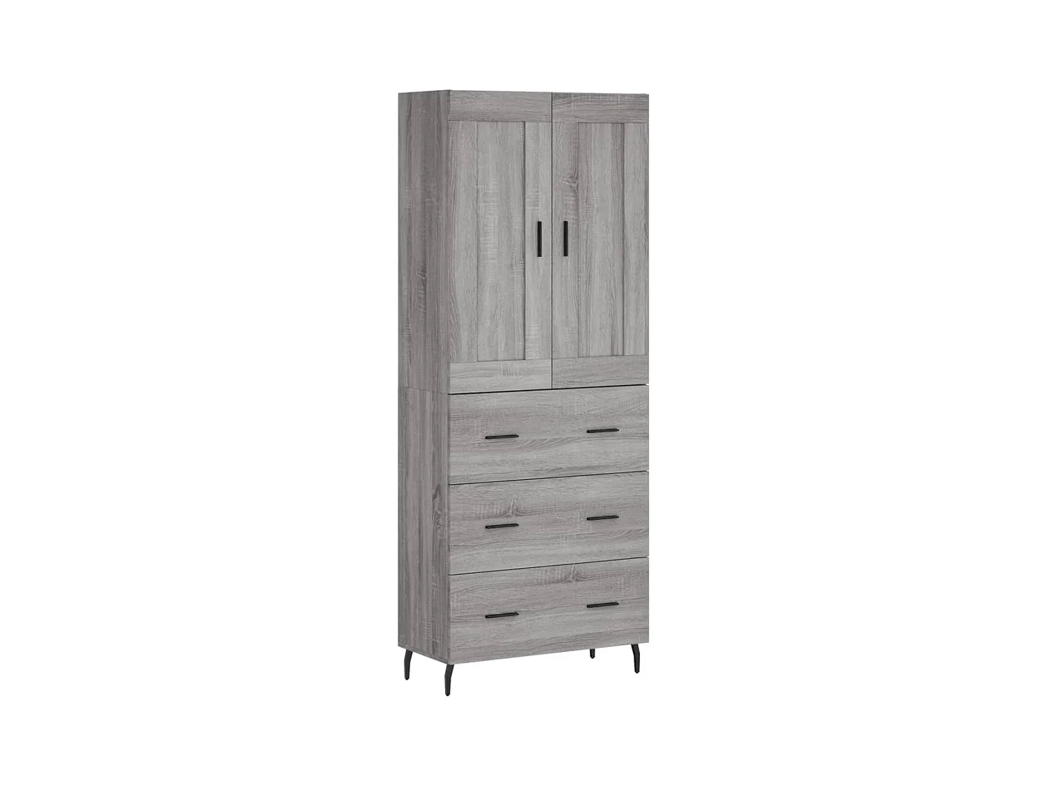 Buffet | Bahut | Meuble de rangement haut Sonoma gris 69,5x34x180 cm Bois d'ingénierie