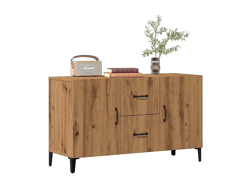 Buffet | Bahut | Meuble de rangement chêne artisanal 100x36x60 cm bois d'ingénierie