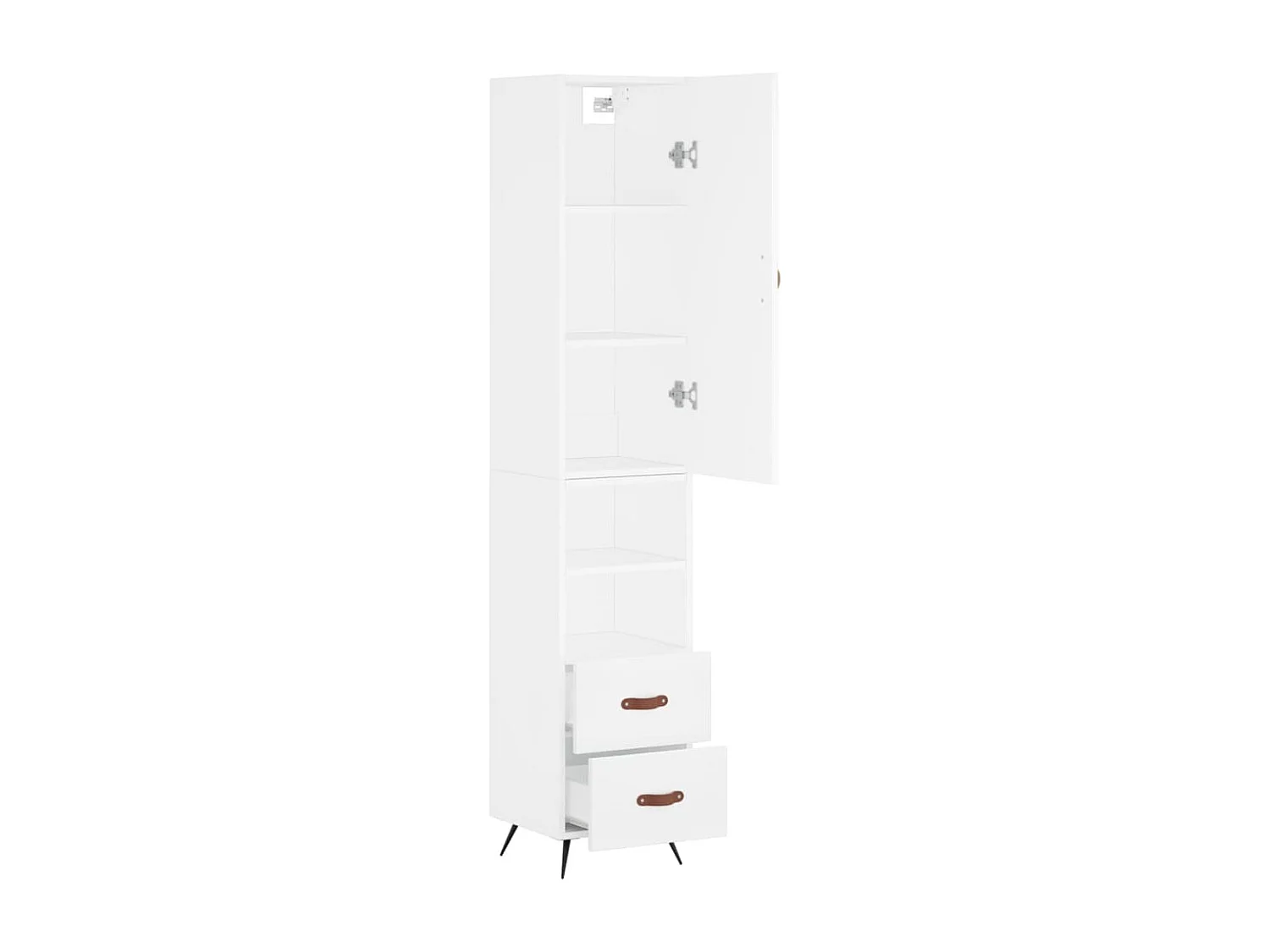 Buffet | Bahut | Meuble de rangement haut Blanc 34,5x34x180 cm Bois d'ingénierie