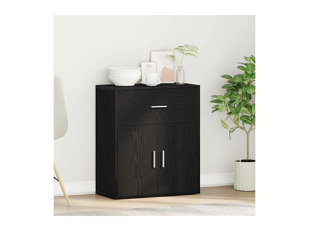 Buffet | Bahut | Meuble de rangement avec tiroir Chêne noir 60 x 31 x 70 cm Bois d'ingénierie