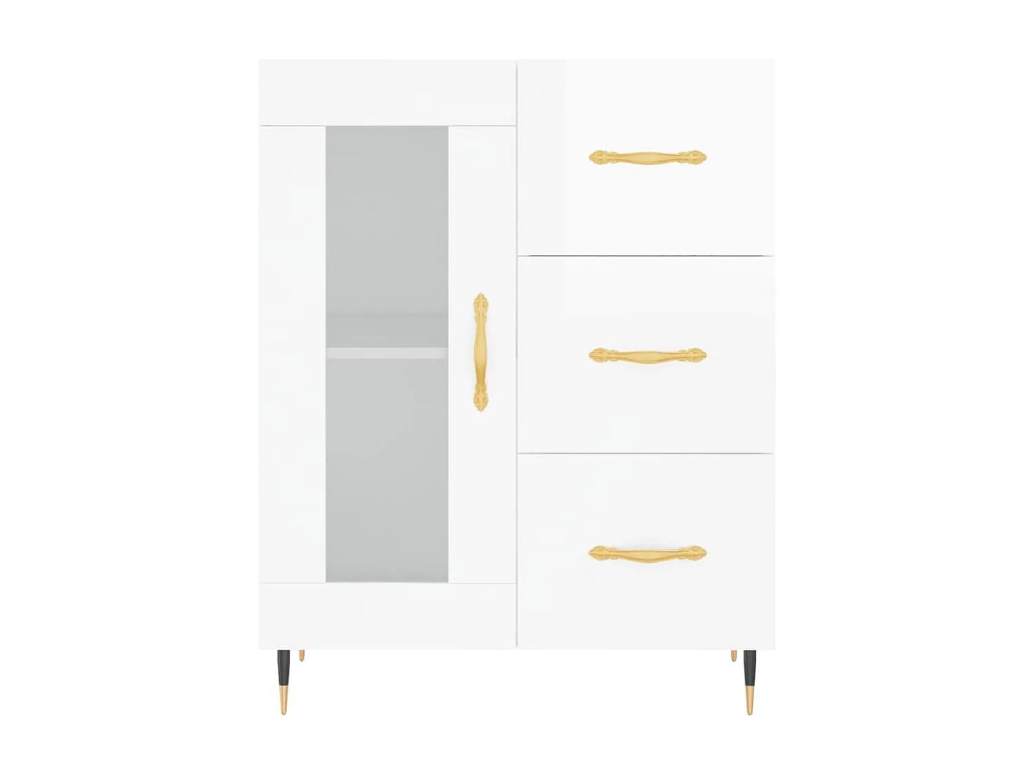 Buffet | Bahut | Meuble de rangement Blanc brillant 69,5x34x90 cm Bois d'ingénierie