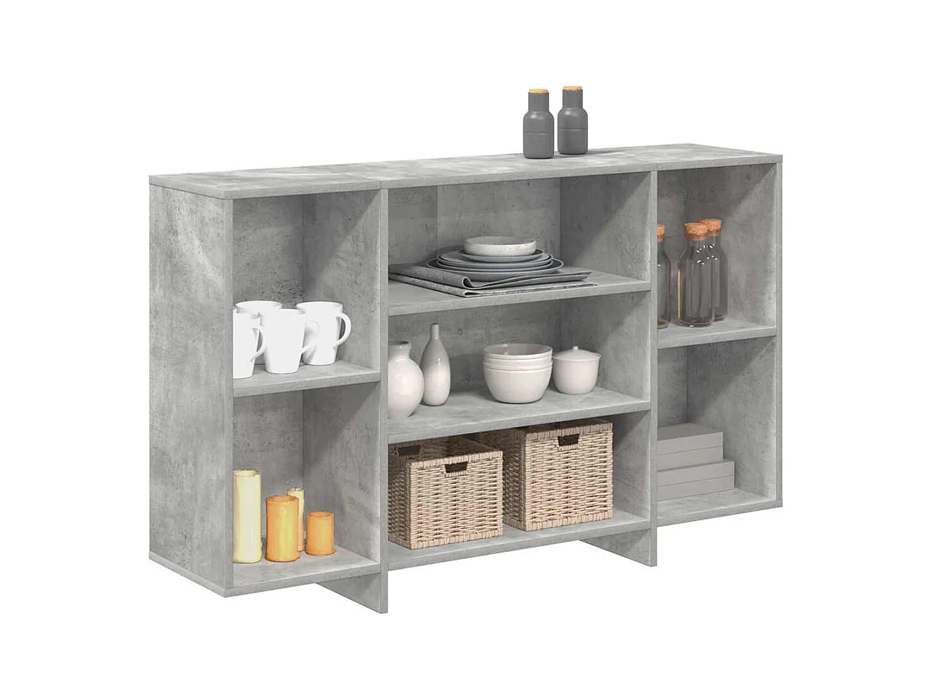 Buffet | Bahut | Meuble de rangement gris béton 120x30x75 cm bois d'ingénierie