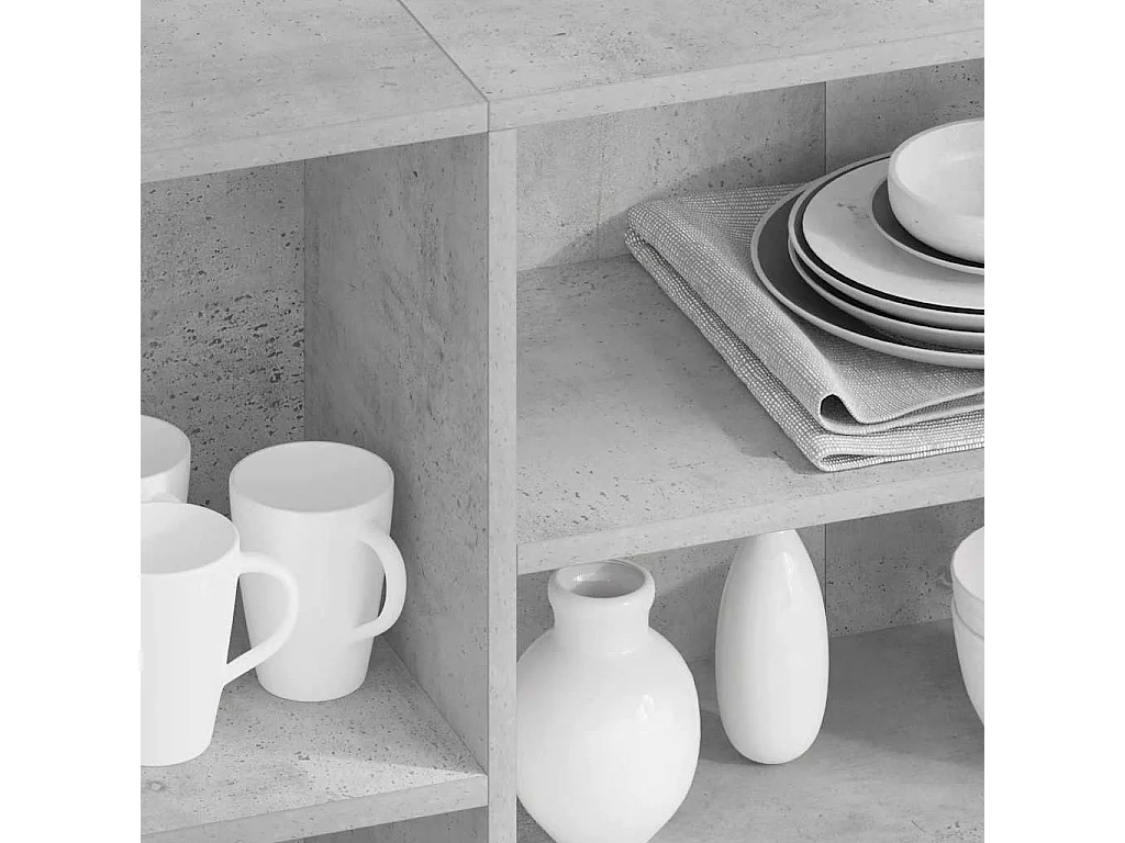 Buffet | Bahut | Meuble de rangement gris béton 120x30x75 cm bois d'ingénierie