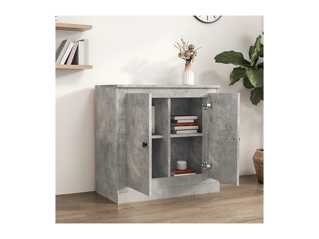 Credenza | Buffet | Armadio Grigio Cemento 70x35,5x67,5 cm in Legno Multistrato