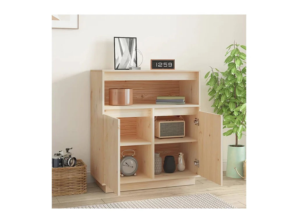 Credenza | Buffet | Armadio 70x34x80 cm in Legno Massello di Pino