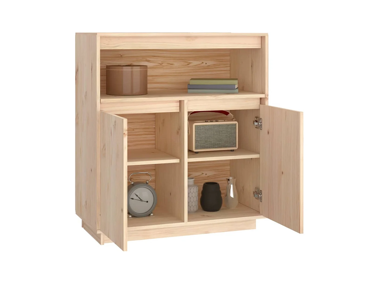 Credenza | Buffet | Armadio 70x34x80 cm in Legno Massello di Pino