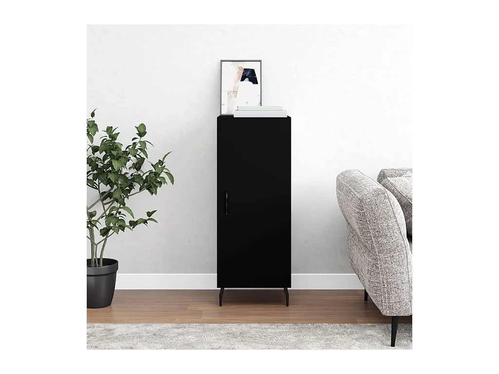 Credenza | Buffet | Armadio Nero 34,5x34x90 cm in Legno Multistrato