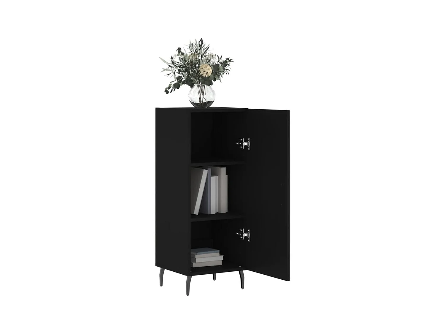 Credenza | Buffet | Armadio Nero 34,5x34x90 cm in Legno Multistrato