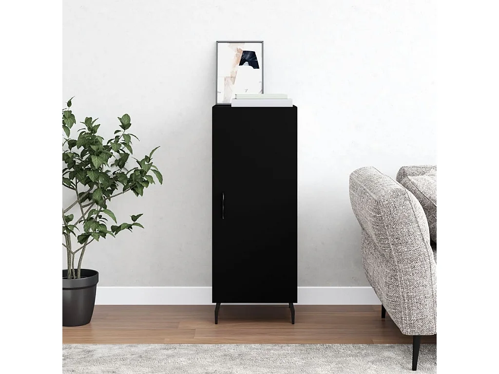 Buffet | Bahut | Meuble de rangement Noir 34,5x34x90 cm Bois d'ingénierie